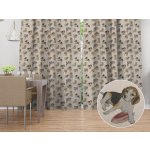 Biante Dekorační závěs PML-096 Štěňata na hnědobéžovém 145x200 cm – Sleviste.cz