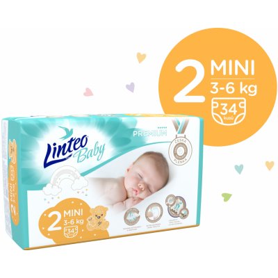 LINTEO BABY Prémiové 2 MINI č.2 3-6 kg 34 ks – Zbozi.Blesk.cz