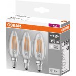 Osram sada 3x LED filamentová žárovka E14, Candle, 4W, 470lm, 4000K, neutrální bílá – Hledejceny.cz