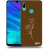 Pouzdro a kryt na mobilní telefon Huawei Picasee silikonové Huawei P Smart 2019 - Brown flowers čiré