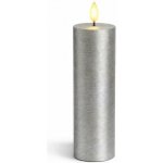 SIRIUS LED svíčka na baterie vosková Sille, Ø 5 × 25 cm, stříbrná, 2× AA – Hledejceny.cz