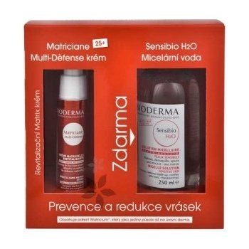 Bioderma pro prevenci a redukci vrásek 25 + Revitalizační matrix krém 25 +  Matriciane Multi-Défense 30 ml + Zklidňující pleťová voda Sensibio H2O  Solution Micellaire 250 ml dárková sada od 599 Kč - Heureka.cz