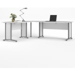 Tvilum Rohový psací stůl Office 80400/72 bílá/silver grey – Zbozi.Blesk.cz