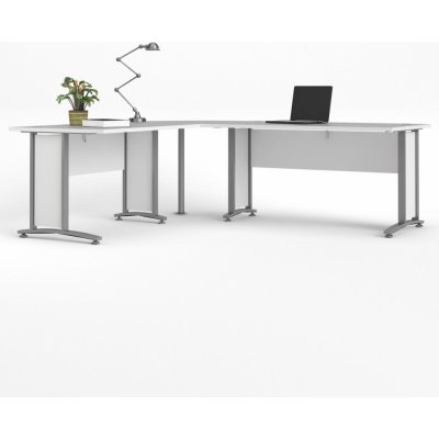 Tvilum Rohový psací stůl Office 80400/72 bílá/silver grey – Zbozi.Blesk.cz