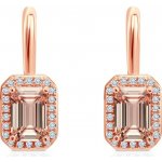 SAVICKI Náušnice růžové zlato, morganity, diamanty SAVE62904 R M MR – Zboží Mobilmania