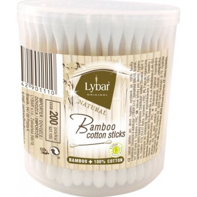 Lybar Vatové tyčinky bambus (kulatá dóza) 200 ks – Zboží Mobilmania