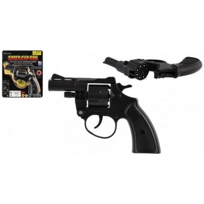 Teddies Revolver/pistole na kapsle 8 ran plast 13cm na kartě 15x18x2cm – Zboží Mobilmania
