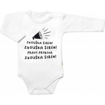 Baby Nellys Body dlouhý rukáv Zkouška sirén bílé – Hledejceny.cz