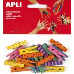 APLI Kolíčky dřevěné barevné velké/20 ks – Zboží Mobilmania