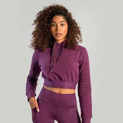 Strix dámská mikina Essential Cropped Hoodie Plum plum – Zboží Mobilmania