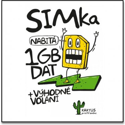 Sim karta KAKTUS (T-Mobile) - kredit 100Kč / 1GB dat – Zboží Živě