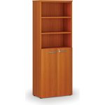 Primo Kombinovaná kancelářská skříň WOOD, dveře na 3 patra, 2128 x 800 x 420 mm, třešeň – Zboží Dáma
