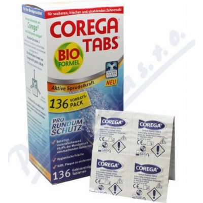 Corega Tabs Antibakteriální čistící tablety na zubní náhrady 136 tablet – Zbozi.Blesk.cz