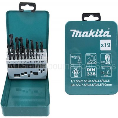 MAKITA D-54081 Sada vrtáků do kovu HSS-R 1-10mm (po 0,5mm), 19ks – Zboží Mobilmania