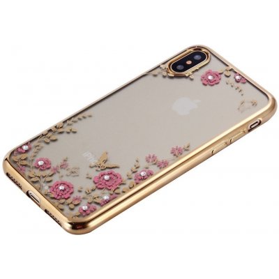 Pouzdro LUXURY FLORAL Silicone APPLE IPHONE X/XS Zlaté – Zboží Mobilmania