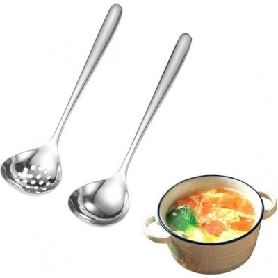 SUpoetry Naběračka na polévku z nerezové oceli, sada 2 kusů, velká a malá naběračka na polévku – Sleviste.cz