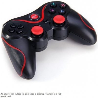 Mijoy A8 Bluetooth ovladač a gamepad a držák pro Android a iOS game pad, Barva černá