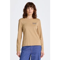 GANT REG LOGO LS T-SHIRT hnědá