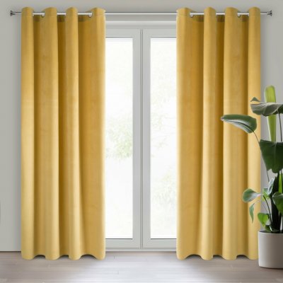 EUROFIRANY ZATEMŇOVACÍ ZÁVĚS NA KROUŽCÍCH PIERRE 140X250 CM ZLATÁ – Zboží Dáma EUROFIRANY ZATEMŇOVACÍ ZÁVĚS NA KROUŽCÍCH PIERRE 140X250 CM ZLATÁ – Zboží Dáma