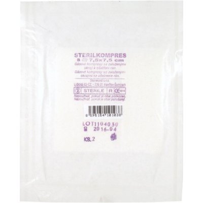 Steriwund gáza hydrofilní kompresy sterilní 7,5 x 7,5 cm/2 ks – Zboží Mobilmania