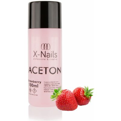 X Nails odstraňovač gel laku ACETON JAHODA 100 ml – Zboží Mobilmania