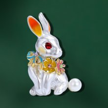 Éternelle brož v podobě bílého králíka z Říše divů B2310-8851262401 zlatá