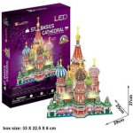 CubicFun 3D puzzle svítící Chrám Vasila Blaženého 224 ks – Zboží Dáma