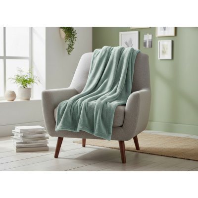 MyBestHome přehoz na křeslo mikrovláknový pléd ANDREA mátová 70 x 160 cm – Zbozi.Blesk.cz