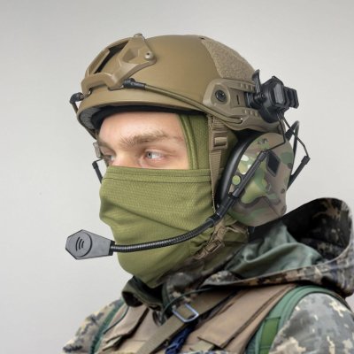 Sluchátka Partizan Tactical Active Helmet Headset olive – Zboží Mobilmania