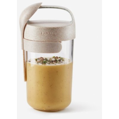 Lékué svačinový box se lžičkou Jar To Go Organic 600ml krémová – Zboží Dáma