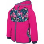 Unuo NEW unuo softshellová bunda s fleecem Květinky fuchsiová NEW softshell jacket printed – Zboží Dáma
