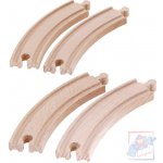 WOODY DŘEVO Kolej kulatá dlouhá oblouk set 4ks příslušenství k vláčkodráze – Zboží Dáma