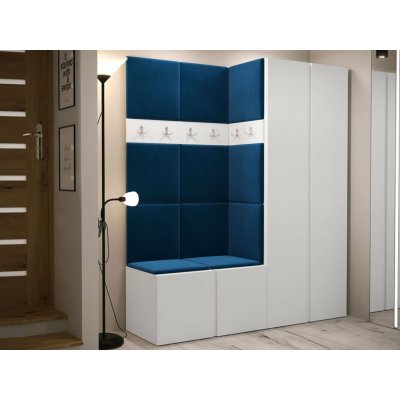 ORION III s botníkem a čalouněnými panely Bílá modrá Mirjan ORION III Artisan bílý Manila 26 – Sleviste.cz