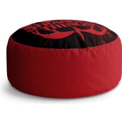 Sablio Taburet Circle Stranger Things Red: 38x48 cm – Sleviste.cz