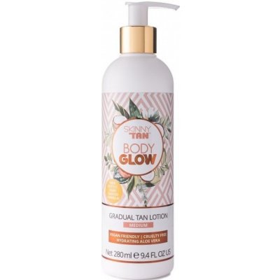 Skinny Tan Body Glow lotion medium tělové mléko pro postupné opálení 280 ml – Zboží Mobilmania