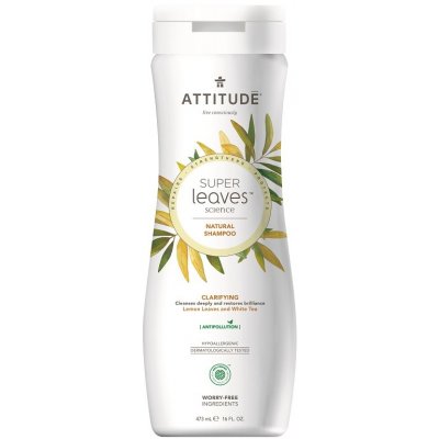 ATTITUDE Super leaves Přírodní šampón s detoxikačním účinkem, 473 ml - rozjasňující pro normální a mastné vlasy