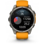 Garmin Fenix 8 AMOLED 47mm Sapphire Titanium Graphite/Orange 010-02904-11 – Zboží Živě