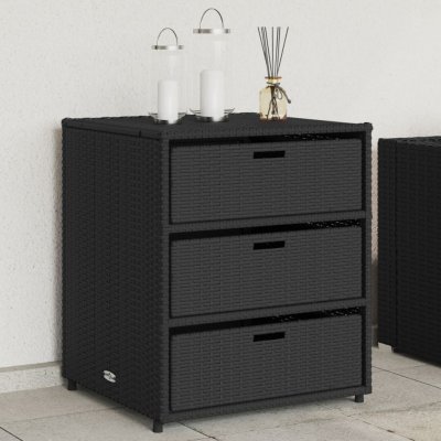 zahrada-XL Zahradní úložná skříň černá 55 x 59 x 69 cm polyratan – Zboží Mobilmania