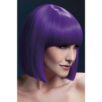 Fever Lola Wig Purple Blunt Cut Bob with Fringe