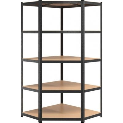 Max Rohový regál 180 x 90 x 40 x 70 cm 5 polic 875kg černý – Zboží Dáma
