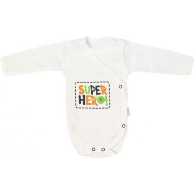 Mamatti Kojenecké body dlouhý rukáv zapínání bokem Hero ecru – Hledejceny.cz