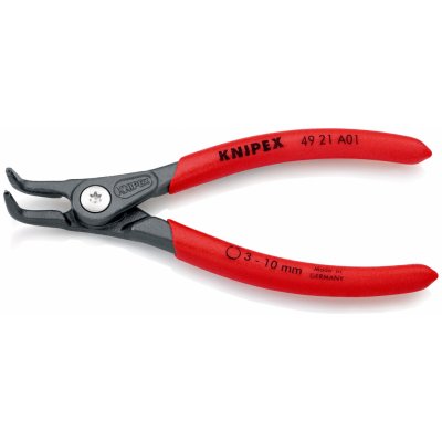 KNIPEX - Kleště precizní, na pojistné kroužky Ø 3-10mm - vnitřní, zahnuté - 130mm, velké opěrné plochy na hrotech (4921A01) – Hledejceny.cz