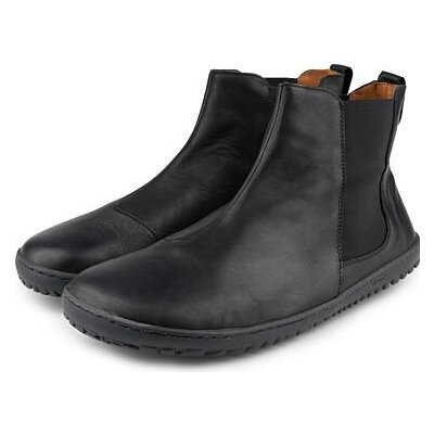 Vlnka pánské barefoot kožené kotníkové boty Kea černé – Zboží Mobilmania