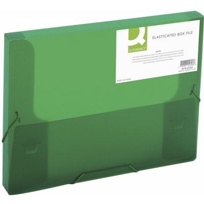Q-CONNECT Box na spisy Q-C A4 s gumič., transp. zelená 2,5cm – Zboží Živě
