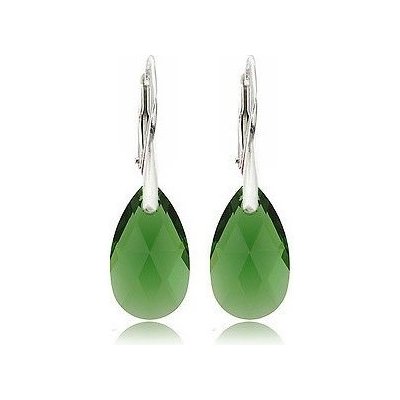 Swarovski Elements Pear krystal stříbrné visací zelené slzičky kapky 51056.3 Dark Moss Green zelená – Zbozi.Blesk.cz