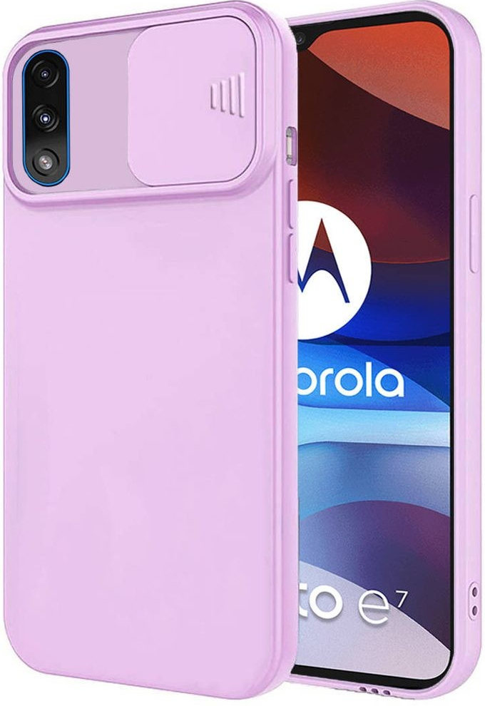 Pouzdro MG Privacy Lens silikonové Motorola Moto E7 Power, fialové