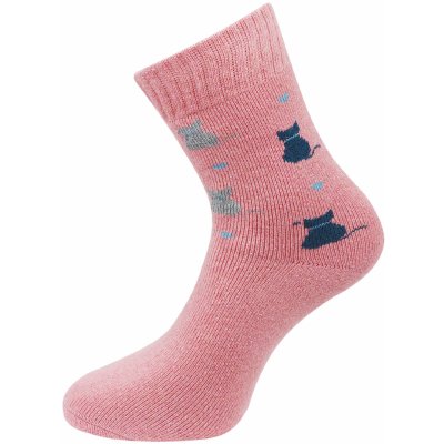 Biju dámské froté ponožky s potiskem kočiček TNV9231 9001503 9001503A růžové