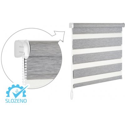 ZEBRA-SHOP Roleta DEN A NOC / KOMPLET / PREMIUM / ŠEDÝ MELÍR / BH 17AG 150 x 140 cm vpravo – Zbozi.Blesk.cz