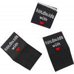 Pro Háčkování Látková cedulka Handmade černá se srdcem – Zboží Dáma