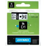 Páska Dymo D1 6 mm x 7m, černý tisk/bílý podklad, 43613, S0720780 – Zboží Živě